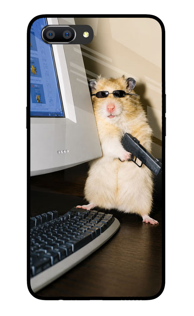 Hacker Hamster Realme C1 Glass Case