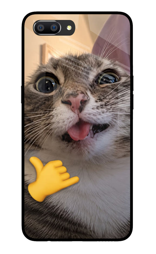 Silly Cat Call Realme C1 Glass Case