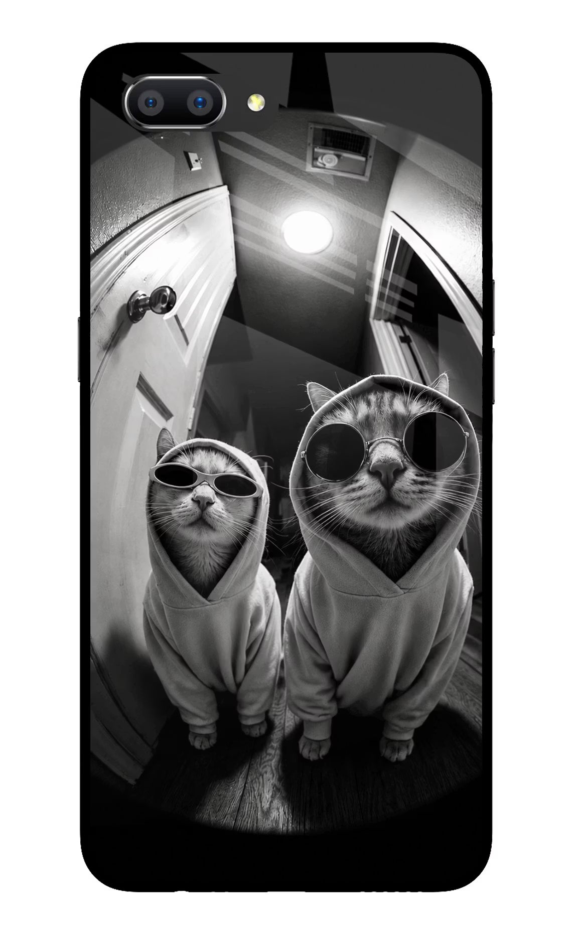 Hood Cats Realme C1 Glass Case