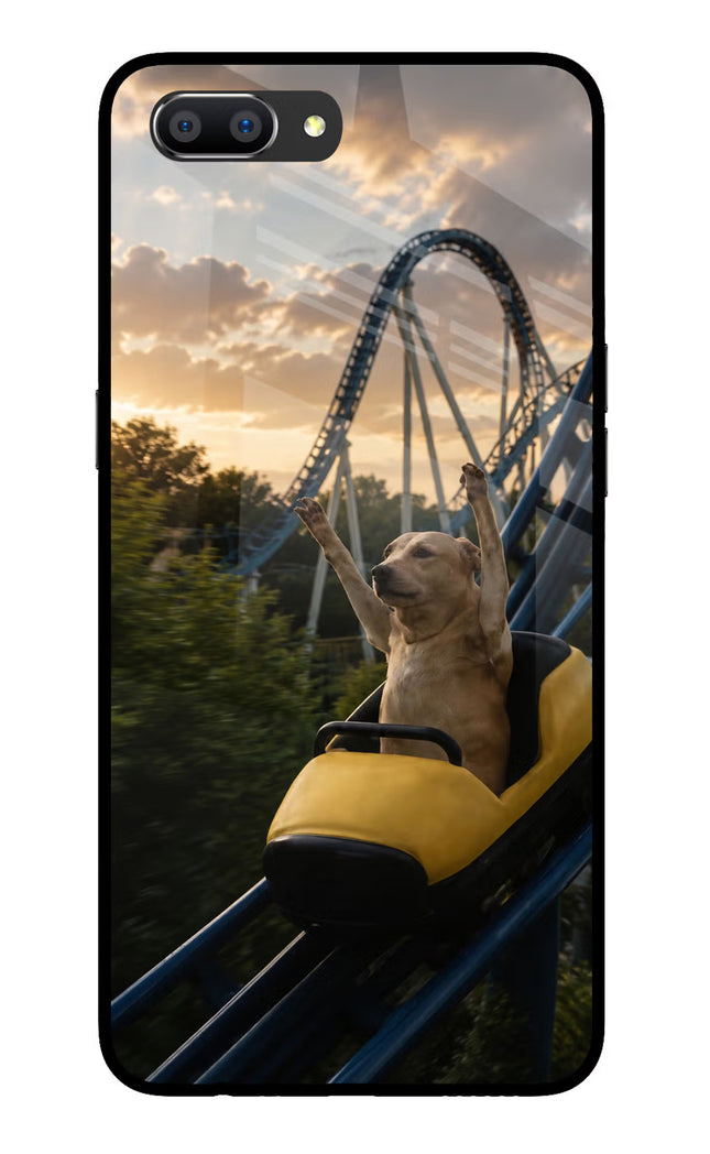 Rollercoaster Dog Realme C1 Glass Case