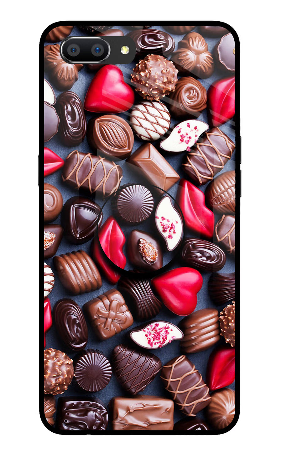 Chocolates Realme C1 Pop Case, Glass case