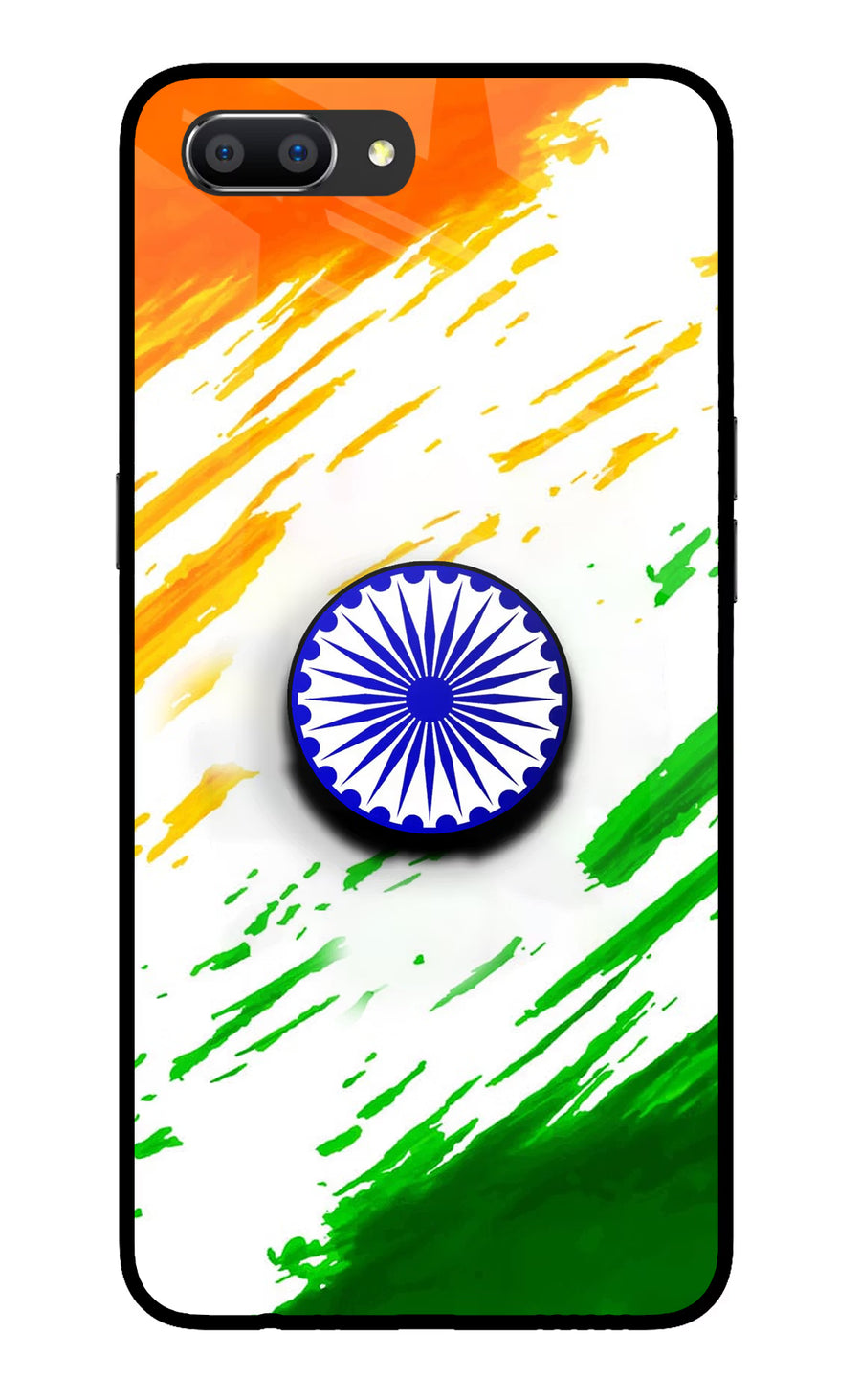 Indian Flag Ashoka Chakra Realme C1 Pop Case, Glass case