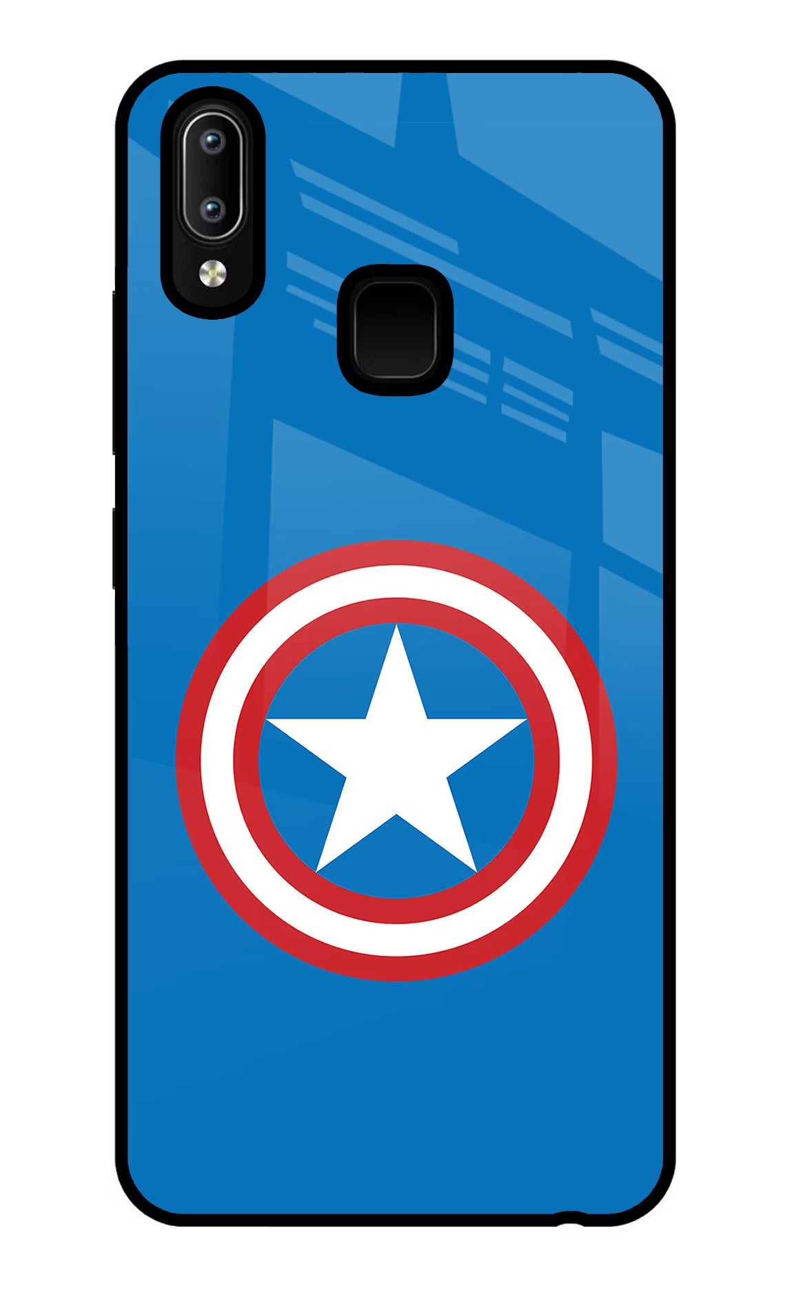 Captain America Logo Vivo Y91/Y93/Y95 Glass Case Back Cover by Casekaro