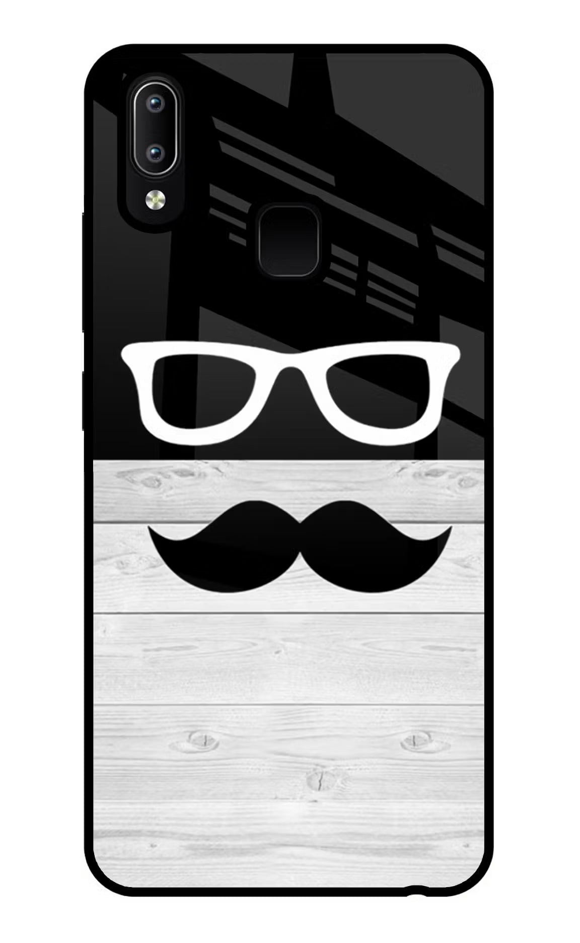 Mustache Vivo Y91/Y93/Y95 Glass Case Back Cover by Casekaro