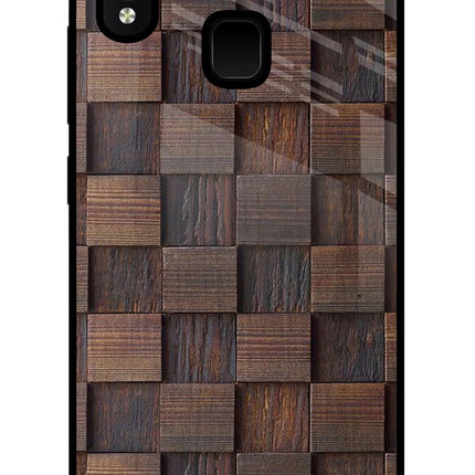 Wooden Cube Design Vivo Y91/Y93/Y95 Glass Case Back Cover by Casekaro