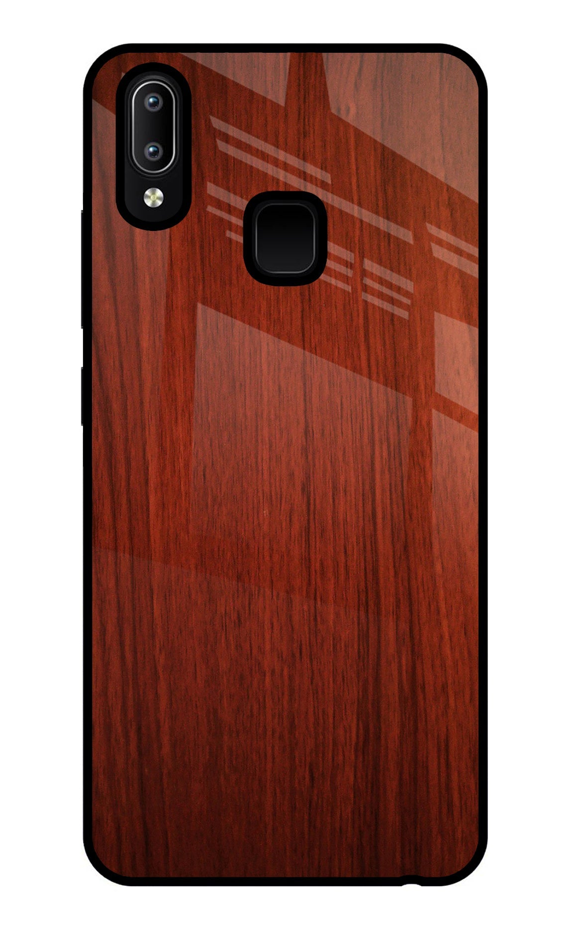Wooden Plain Pattern Vivo Y91/Y93/Y95 Glass Case