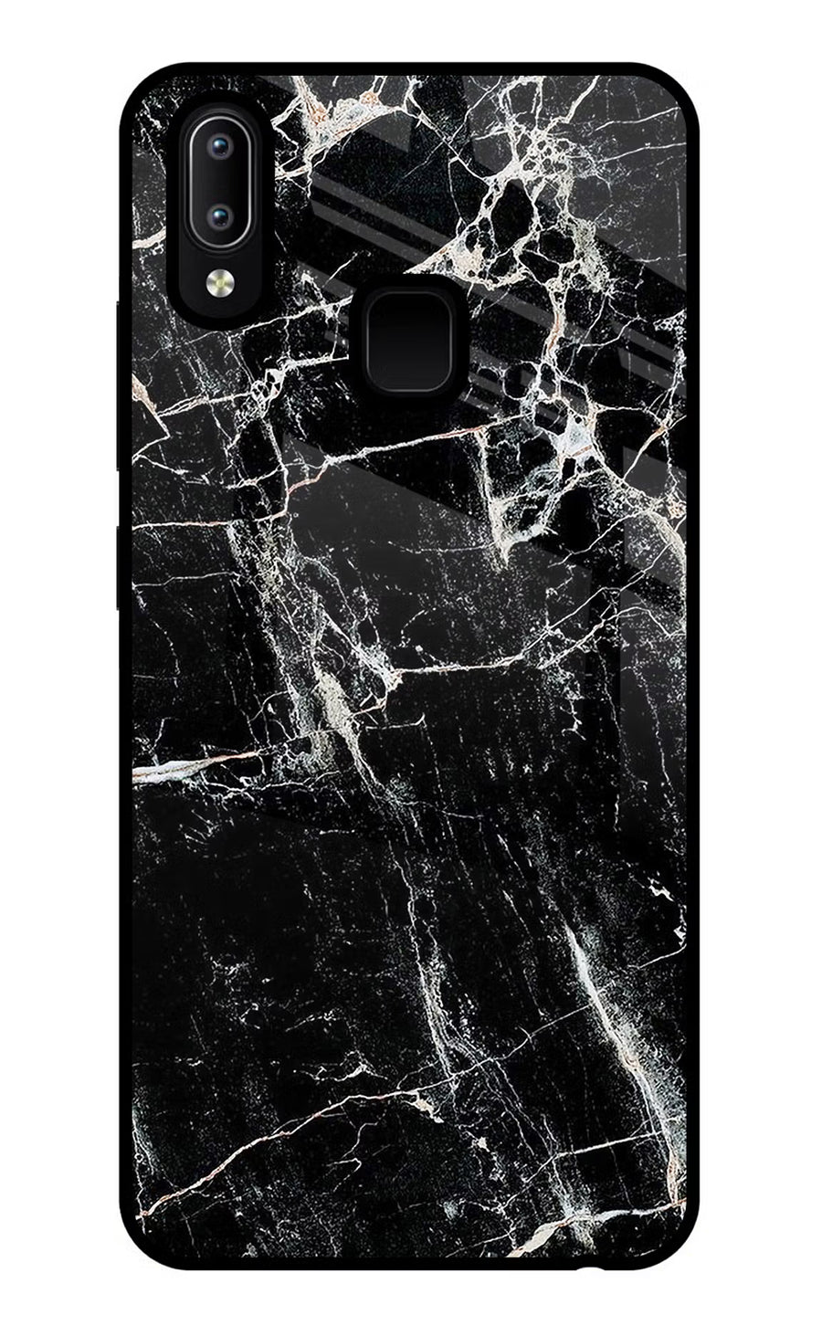 Black Marble Texture Vivo Y91/Y93/Y95 Back Cover, Glass case