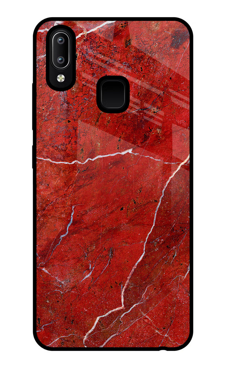 Red Marble Design Vivo Y91/Y93/Y95 Back Cover, Glass case