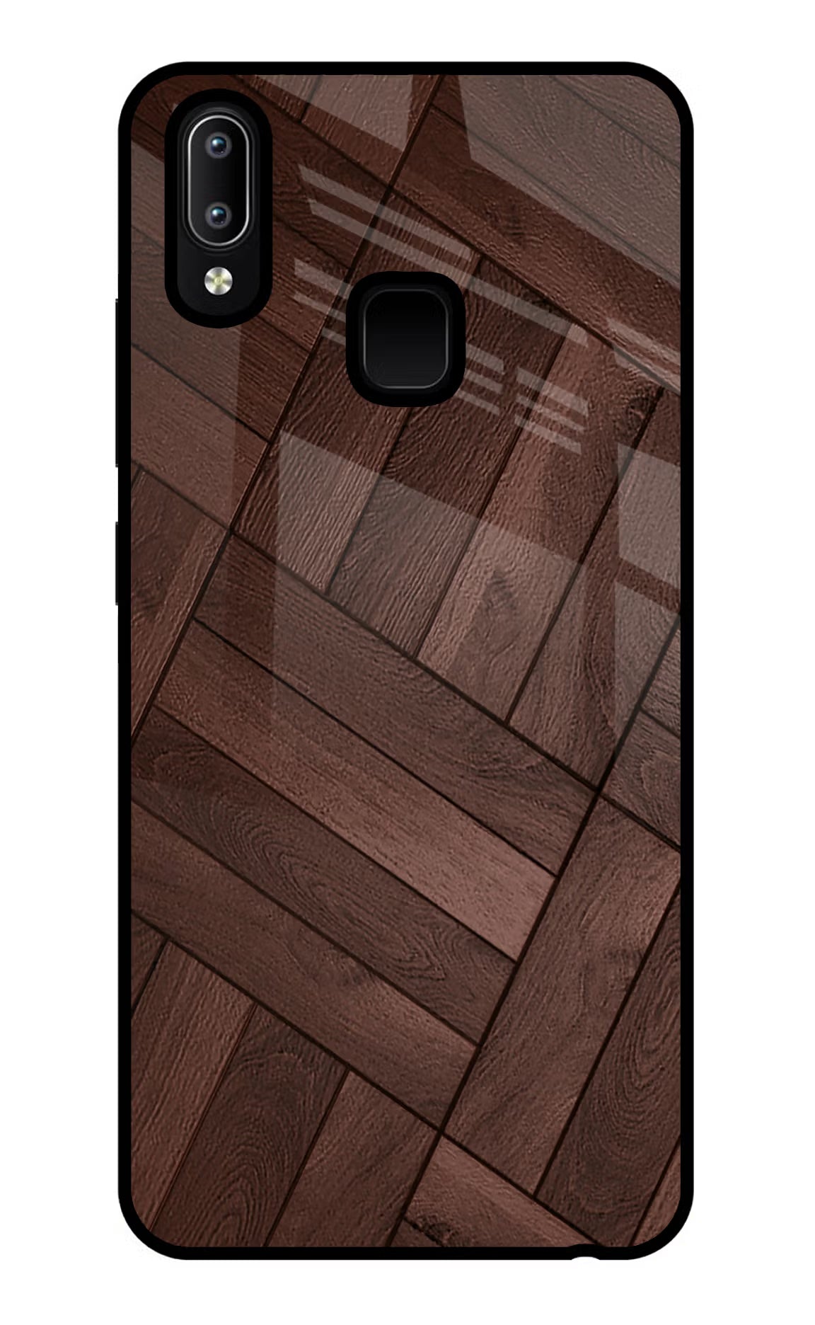 Wooden Texture Design Vivo Y91/Y93/Y95 Glass Case Back Cover by Casekaro