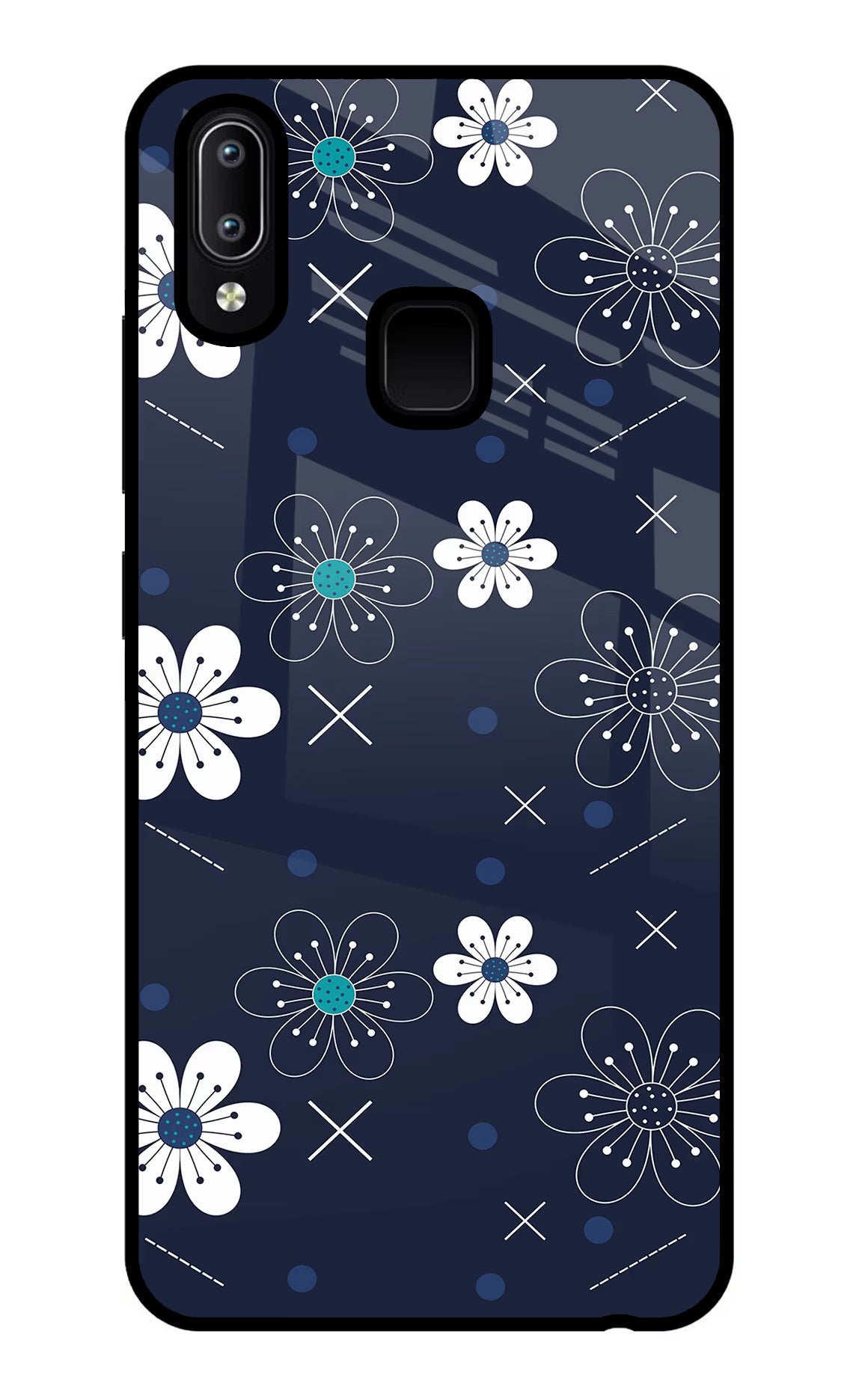 Flowers Vivo Y91/Y93/Y95 Glass Case Back Cover by Casekaro