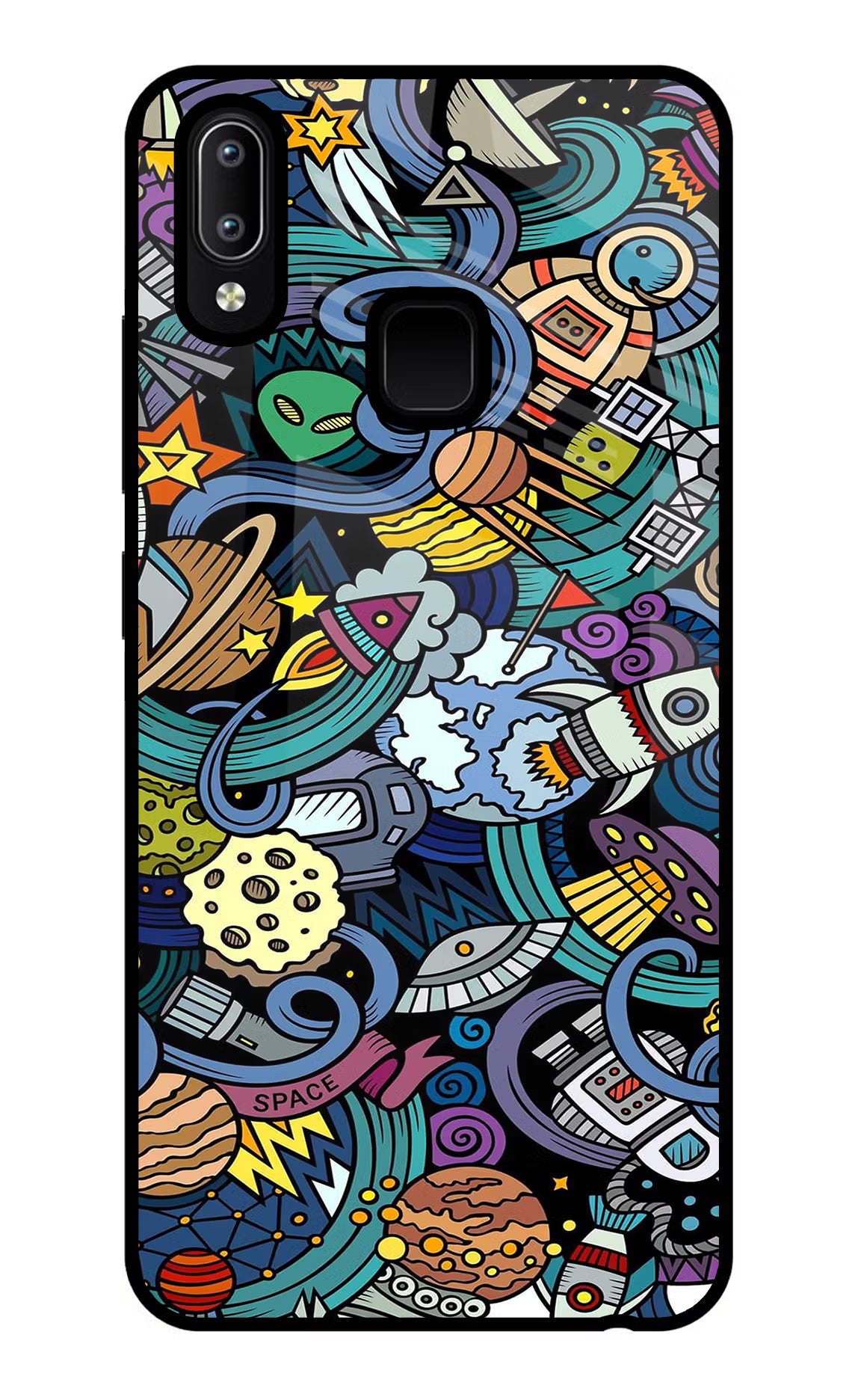 Space Abstract Vivo Y91/Y93/Y95 Glass Case Back Cover by Casekaro