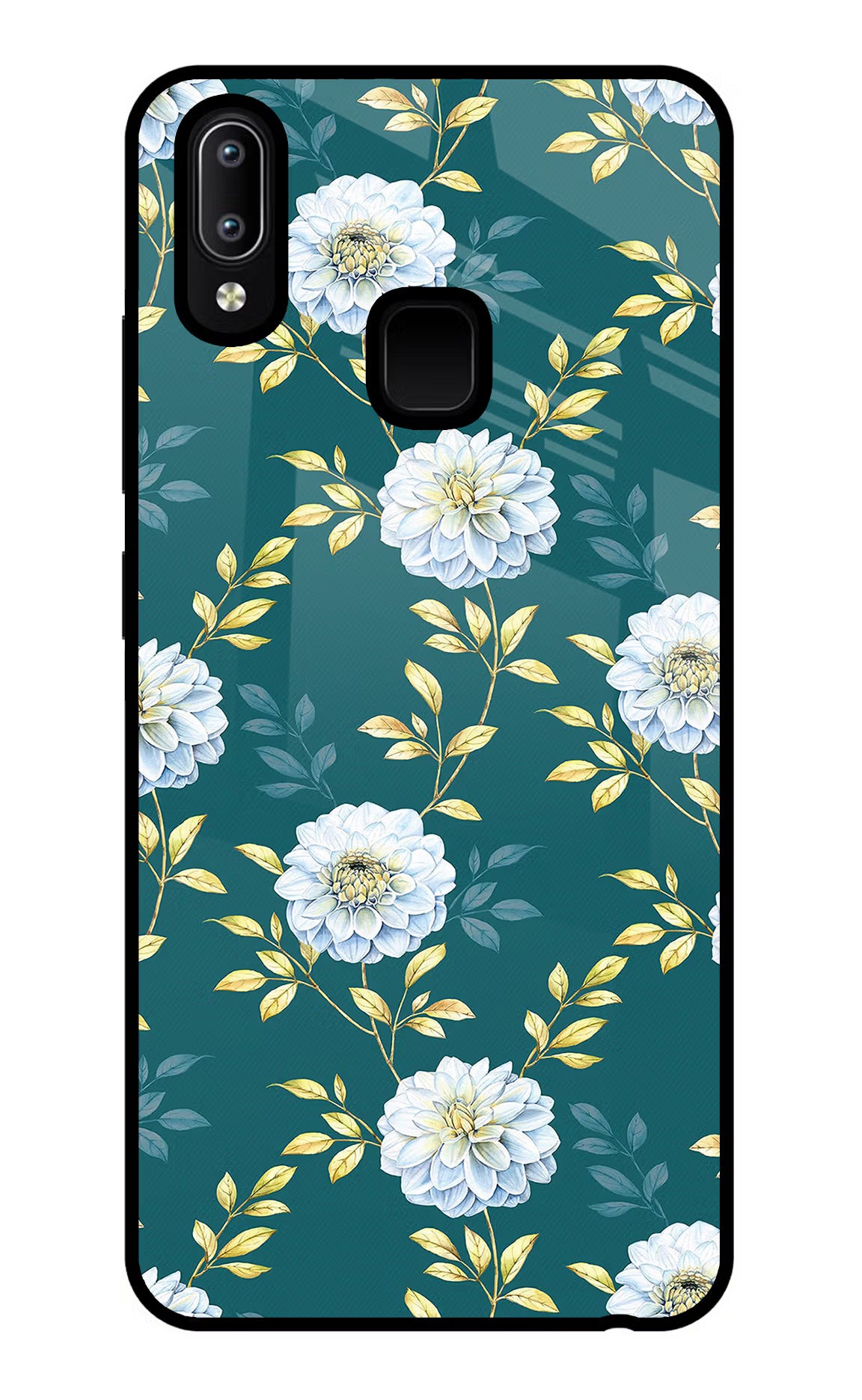 Flowers Vivo Y91/Y93/Y95 Glass Case Back Cover by Casekaro