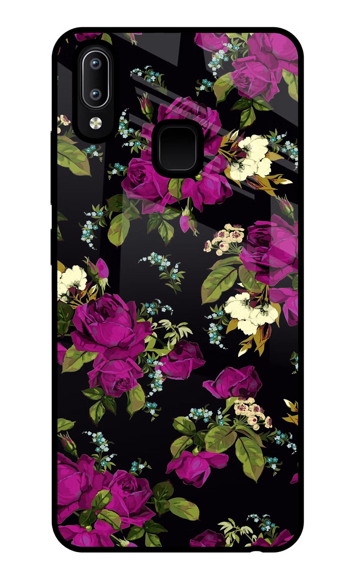 Flowers Vivo Y91/Y93/Y95 Glass Case Back Cover by Casekaro