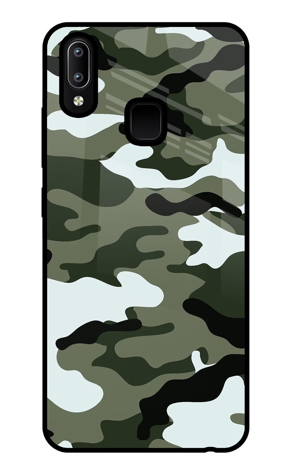 Camouflage Vivo Y91/Y93/Y95 Glass Case Back Cover by Casekaro