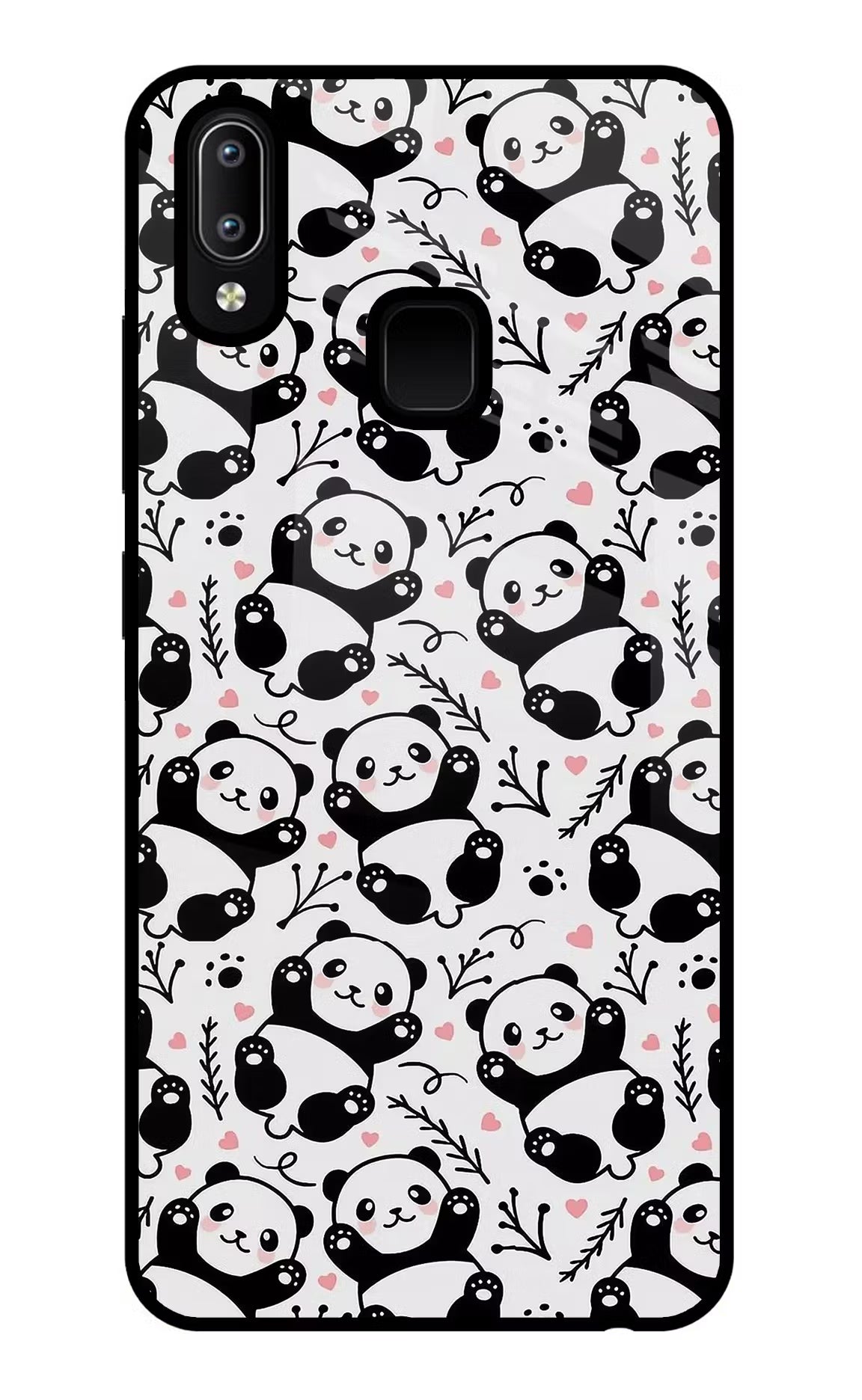 Cute Panda Vivo Y91/Y93/Y95 Glass Case Back Cover by Casekaro