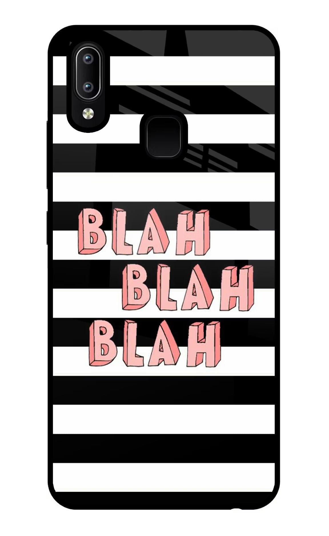 Blah Blah Blah Vivo Y91/Y93/Y95 Glass Case Back Cover by Casekaro