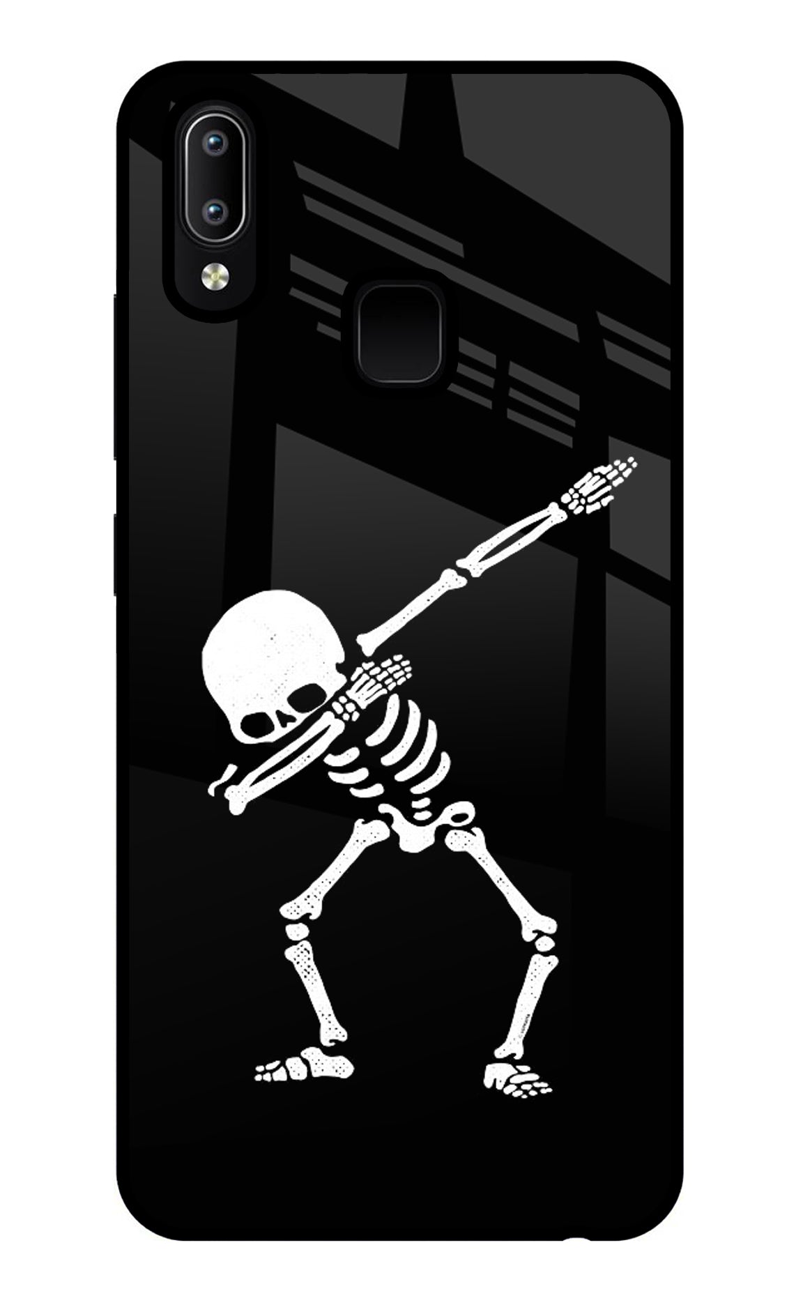 Dabbing Skeleton Art Vivo Y91/Y93/Y95 Glass Case