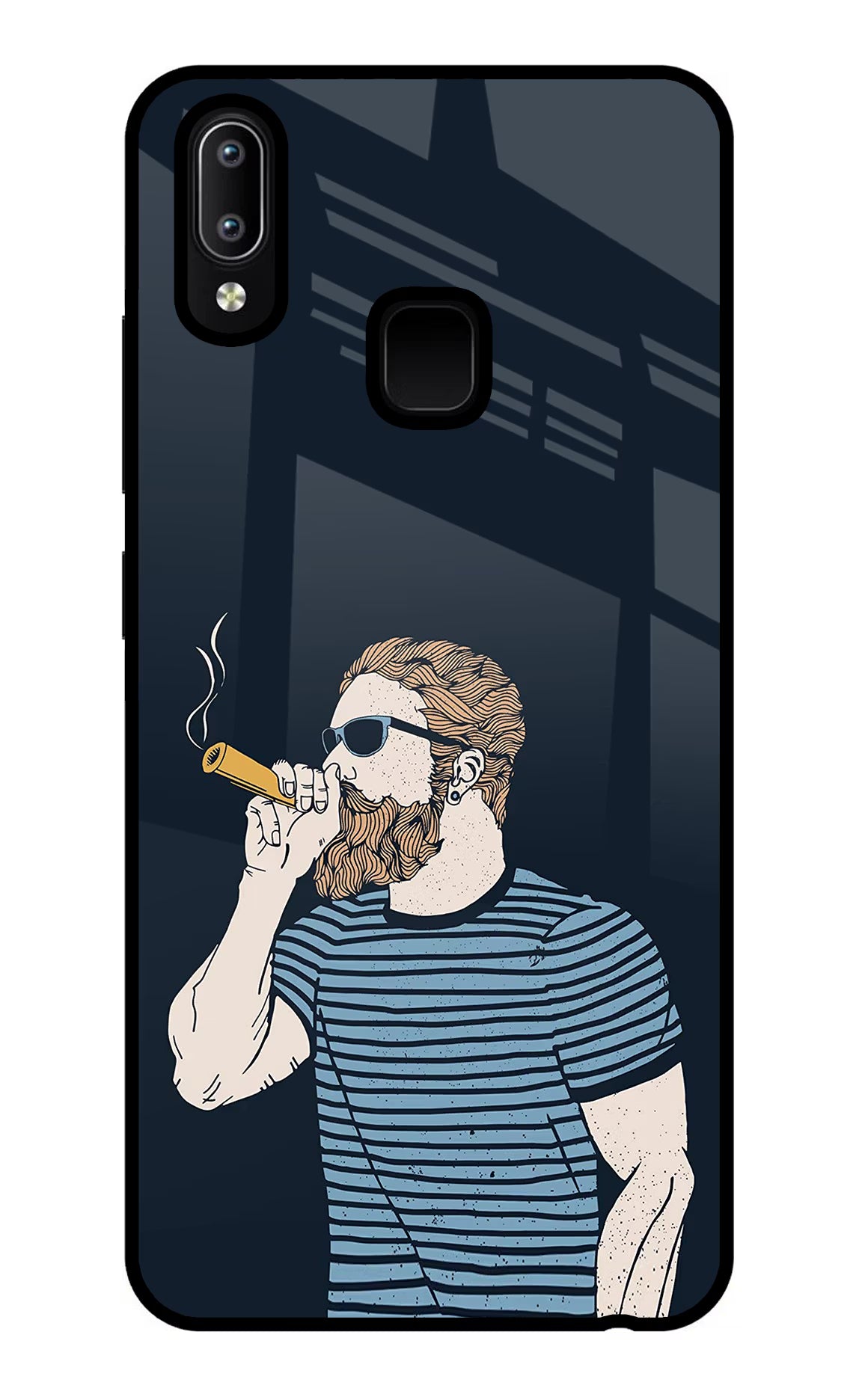 Smoking Vivo Y91/Y93/Y95 Glass Case Back Cover by Casekaro