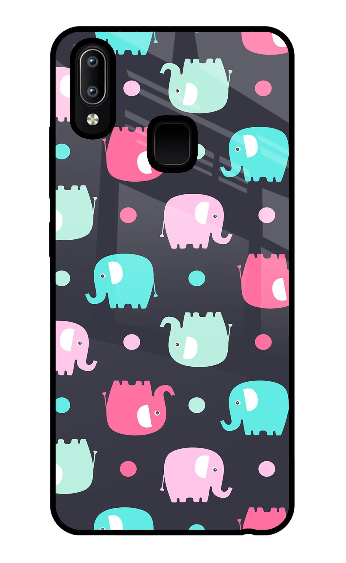 Elephants Vivo Y91/Y93/Y95 Glass Case Back Cover by Casekaro