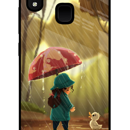 Rainy Day Vivo Y91/Y93/Y95 Glass Case Back Cover by Casekaro