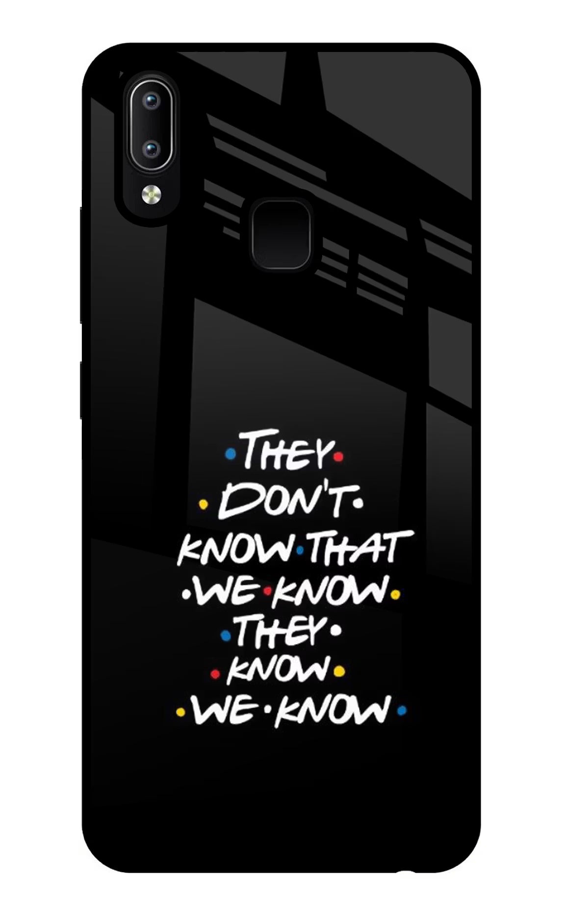 FRIENDS Dialogue Vivo Y91/Y93/Y95 Glass Case Back Cover by Casekaro