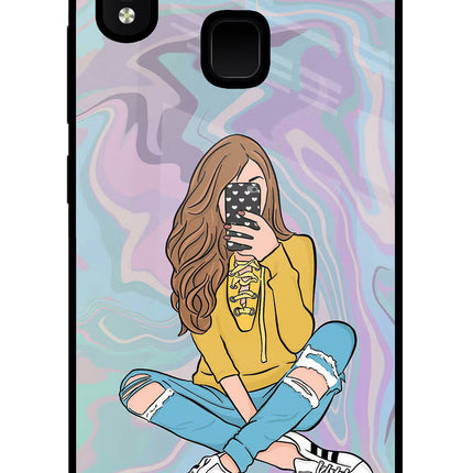 Selfie Girl Vivo Y91/Y93/Y95 Glass Case Back Cover by Casekaro
