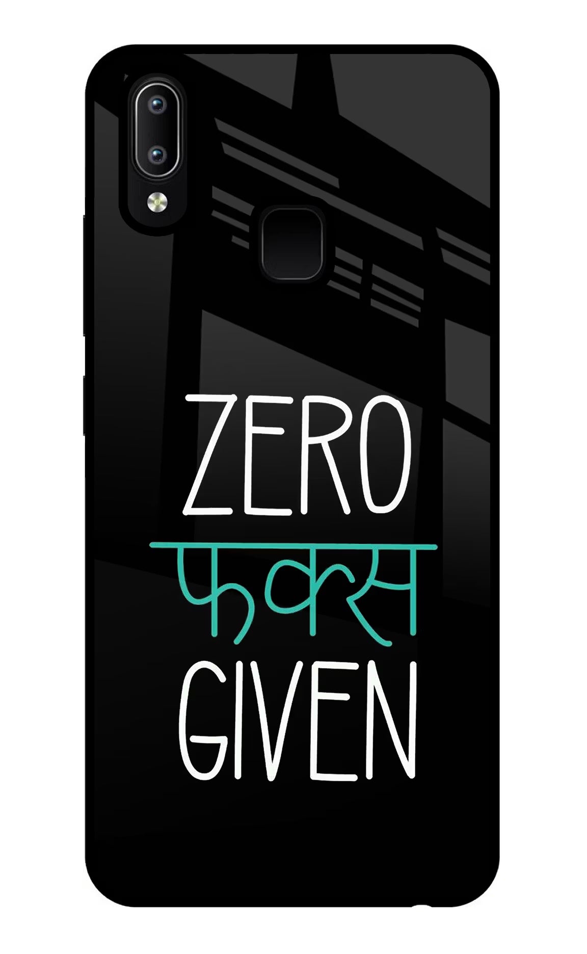 Zero Fucks Given Vivo Y91/Y93/Y95 Glass Case Back Cover by Casekaro