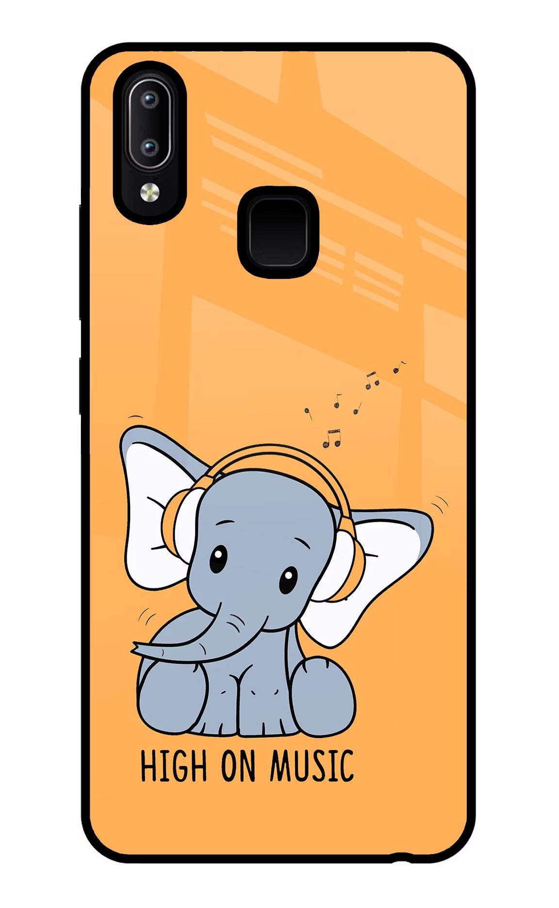 High On Music Vivo Y91/Y93/Y95 Glass Case Back Cover by Casekaro