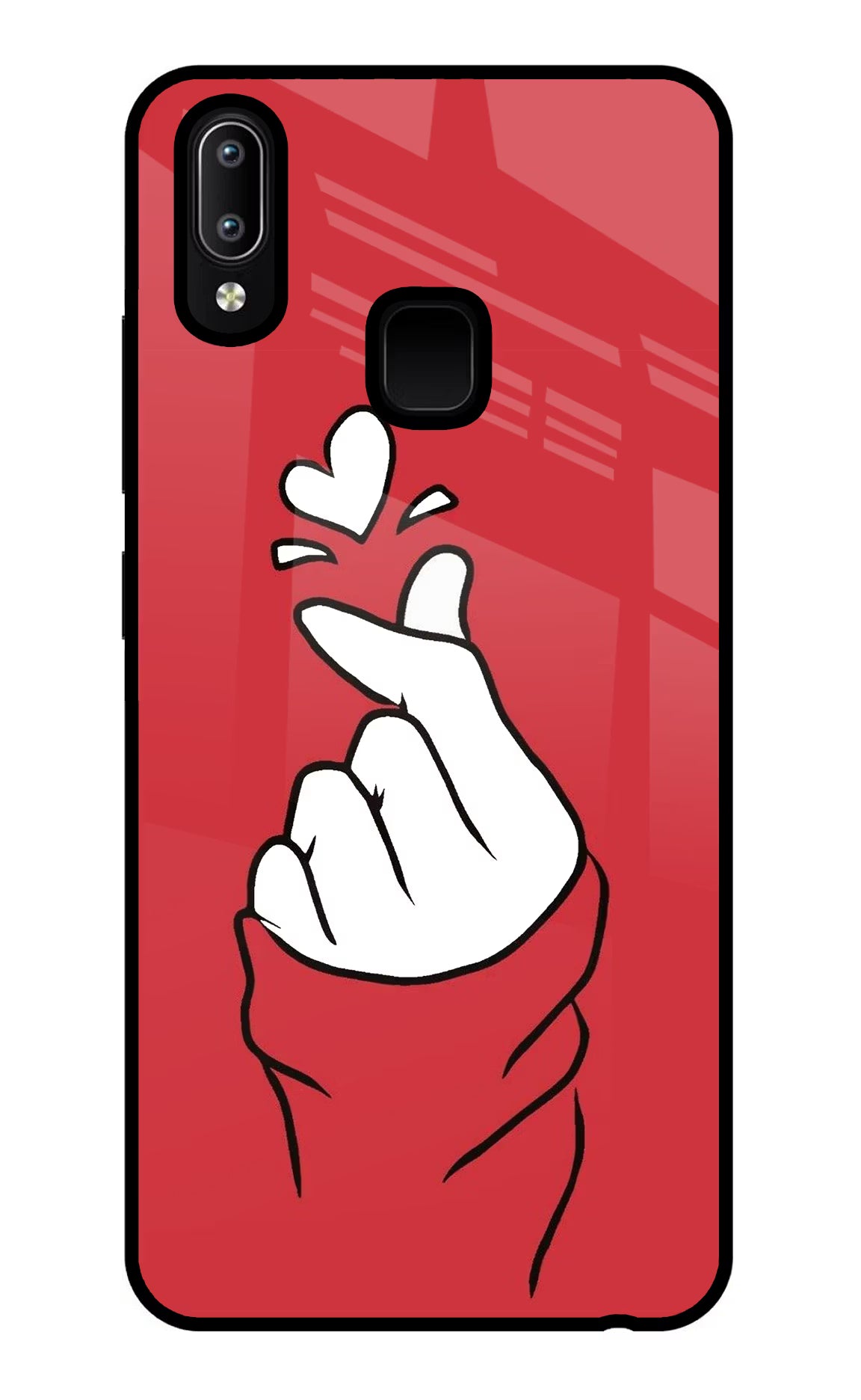Korean Love Sign Vivo Y91/Y93/Y95 Glass Case Back Cover by Casekaro