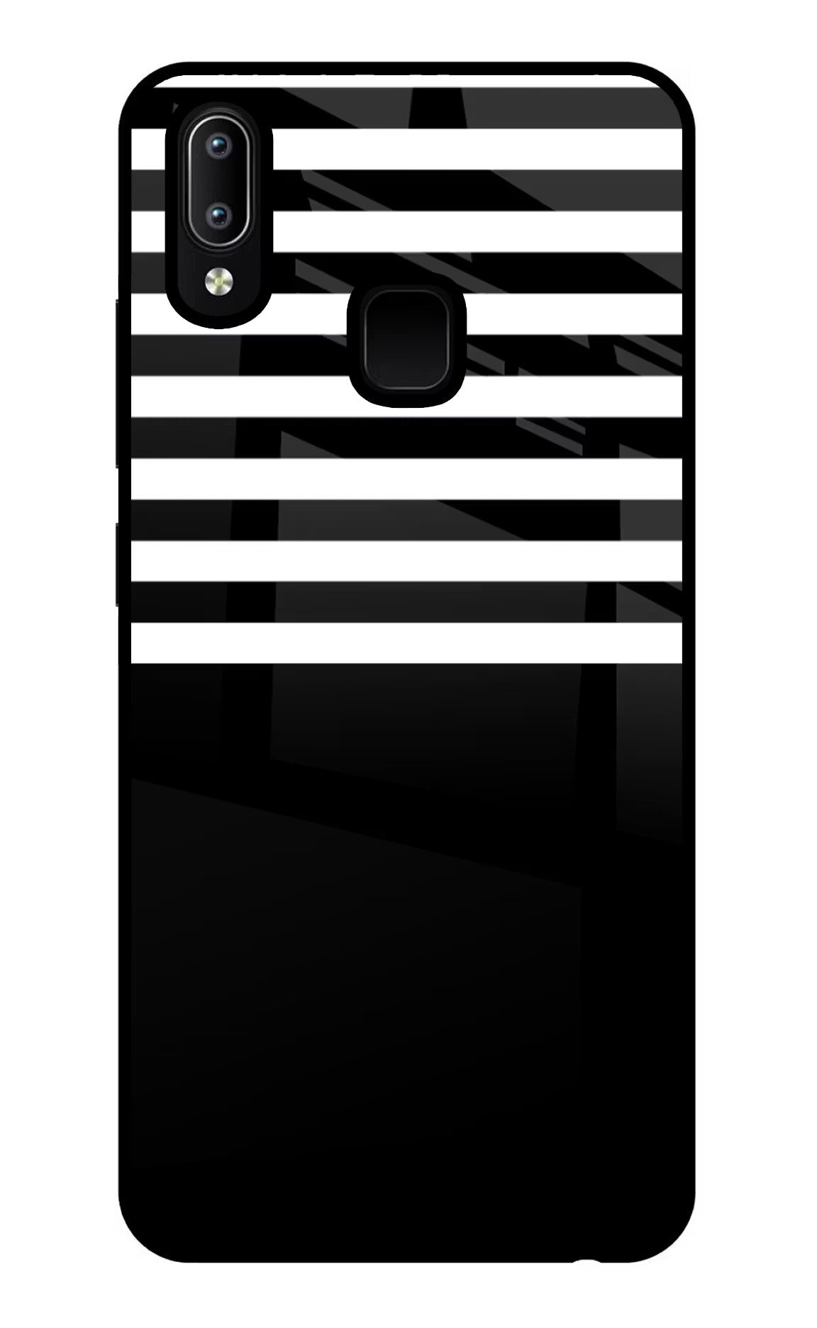 Black and White Print Vivo Y91/Y93/Y95 Glass Case Back Cover by Casekaro