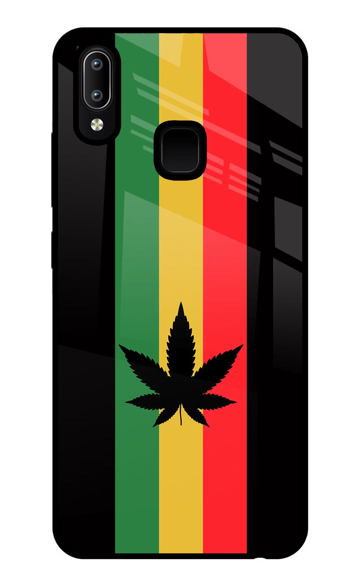 Weed Flag Vivo Y91/Y93/Y95 Glass Case Back Cover by Casekaro