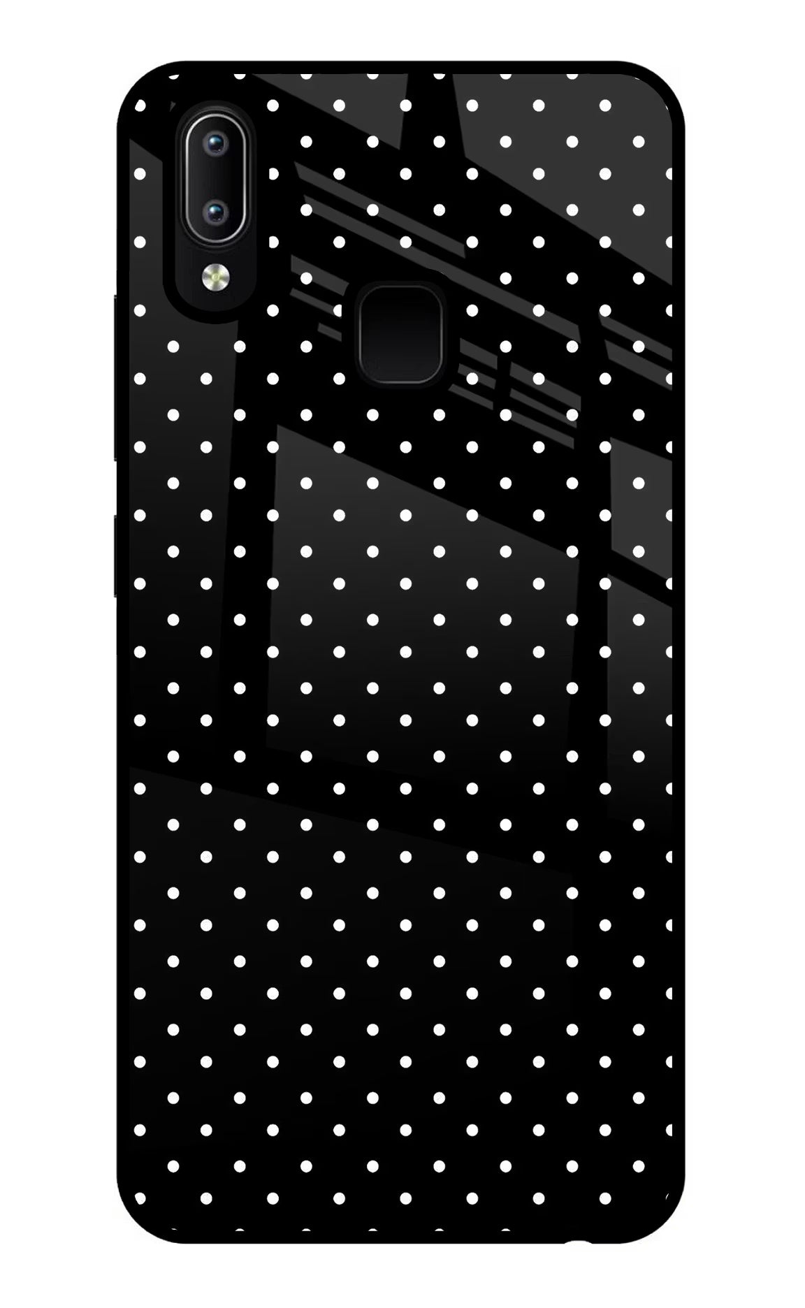 White Dots Vivo Y91/Y93/Y95 Glass Case Back Cover by Casekaro