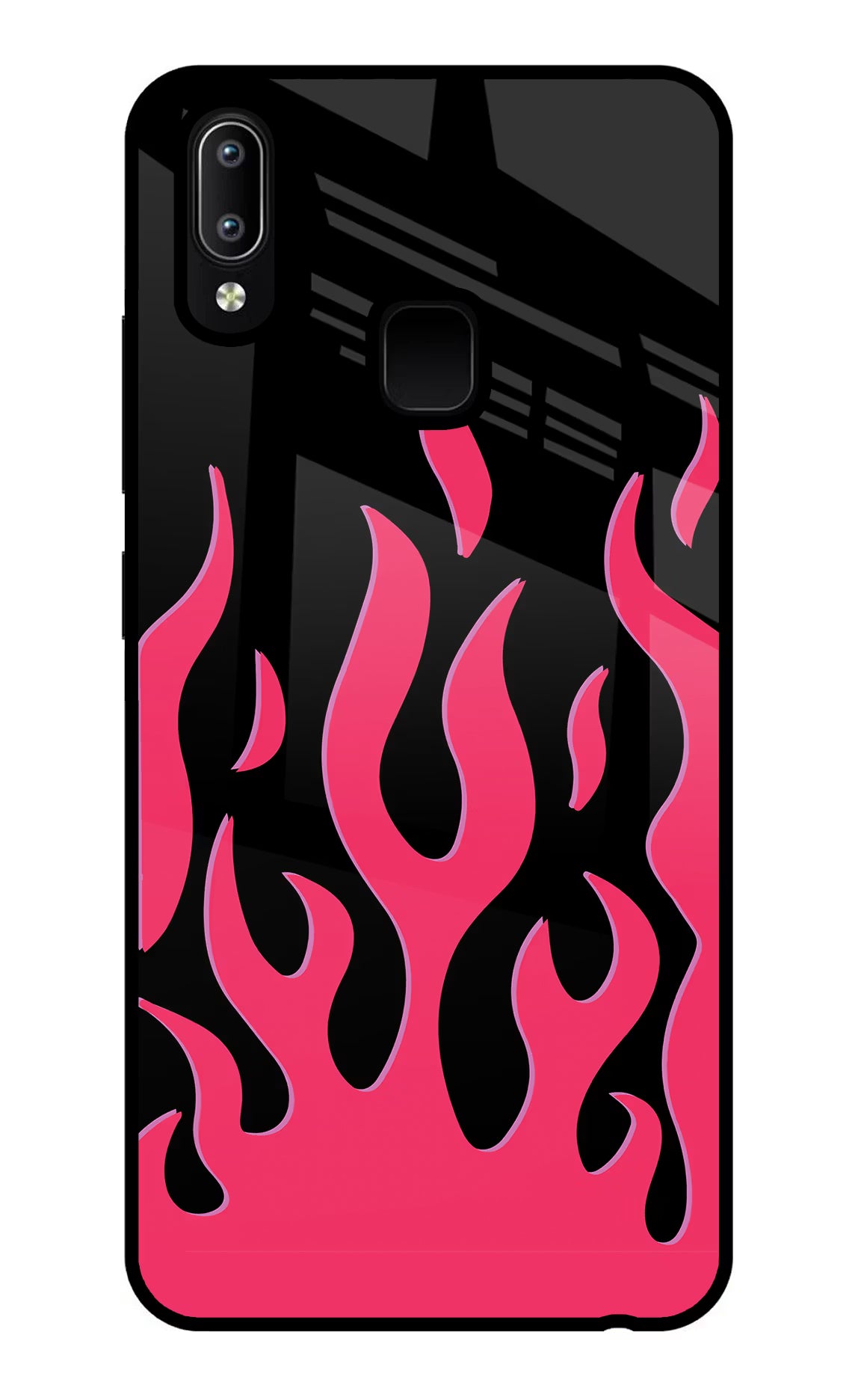 Fire Flames Vivo Y91/Y93/Y95 Glass Case Back Cover by Casekaro