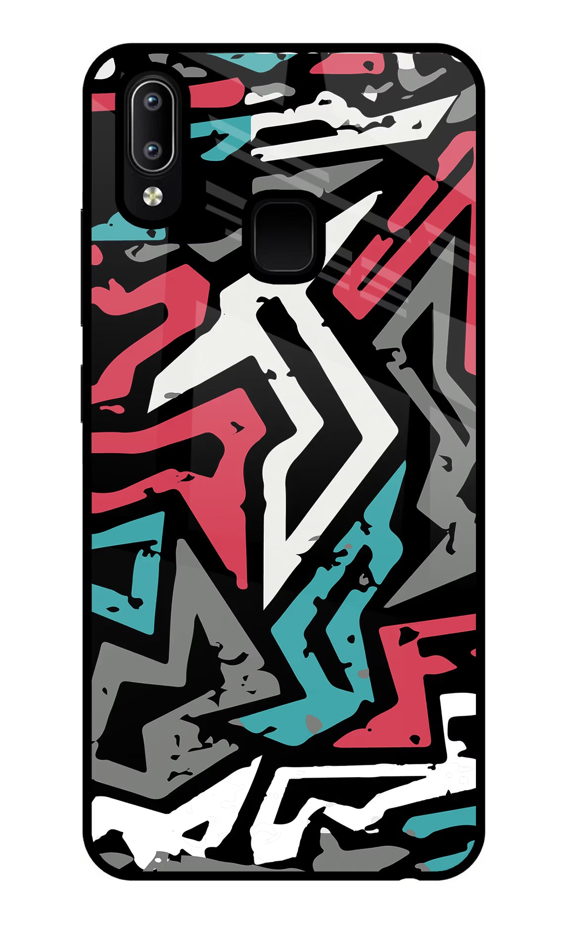Geometric Graffiti Vivo Y91/Y93/Y95 Glass Case Back Cover by Casekaro