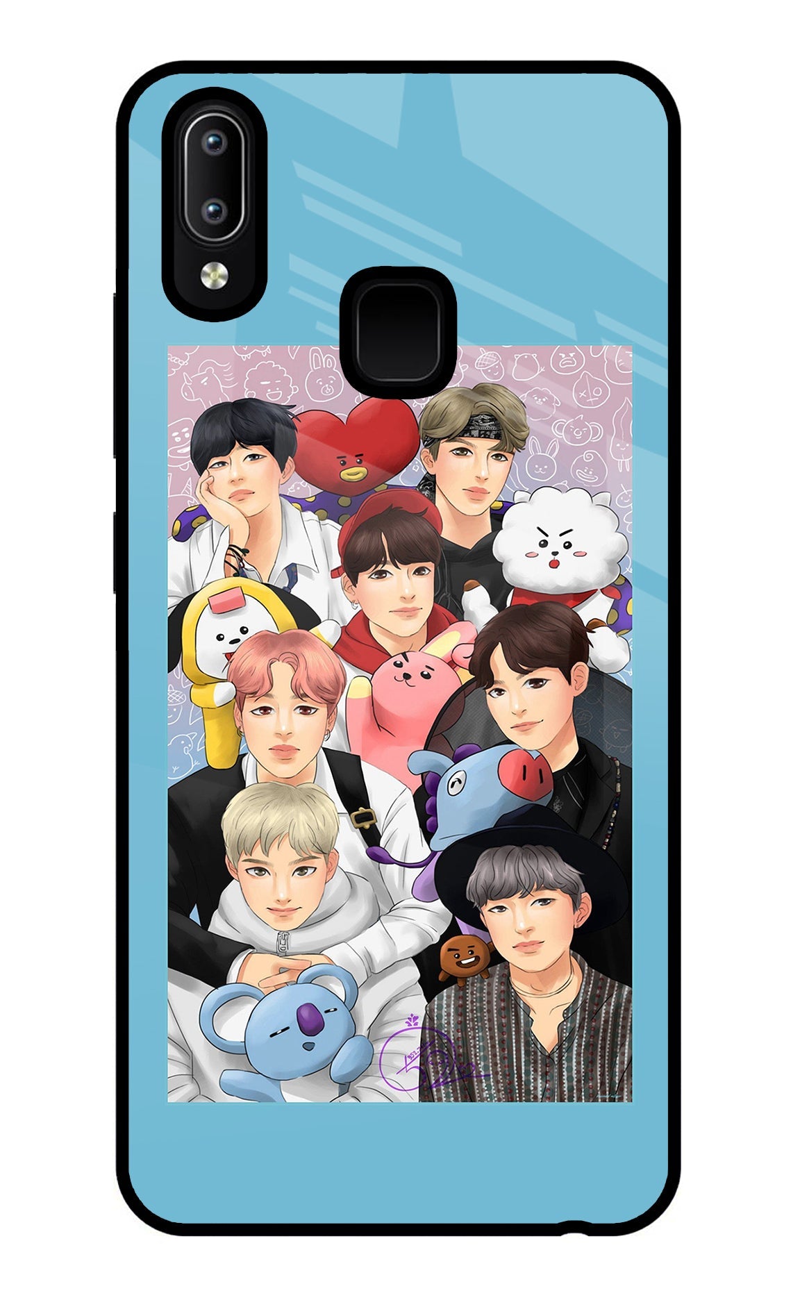 BTS with animals Vivo Y91/Y93/Y95 Glass Case