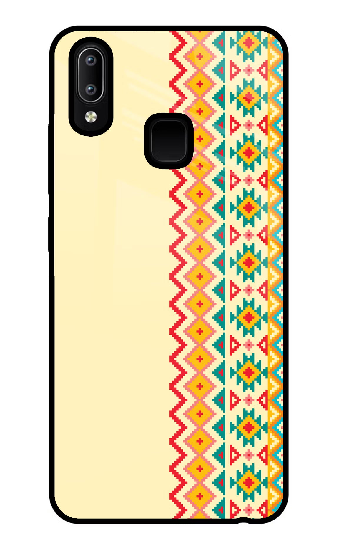 Ethnic Seamless Vivo Y91/Y93/Y95 Glass Case Back Cover by Casekaro