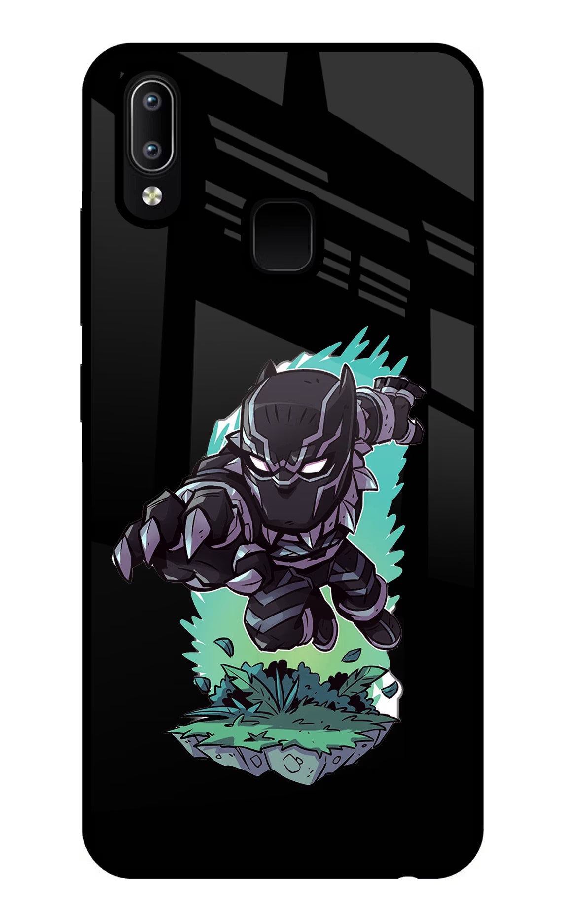 Black Panther Vivo Y91/Y93/Y95 Glass Case Back Cover by Casekaro