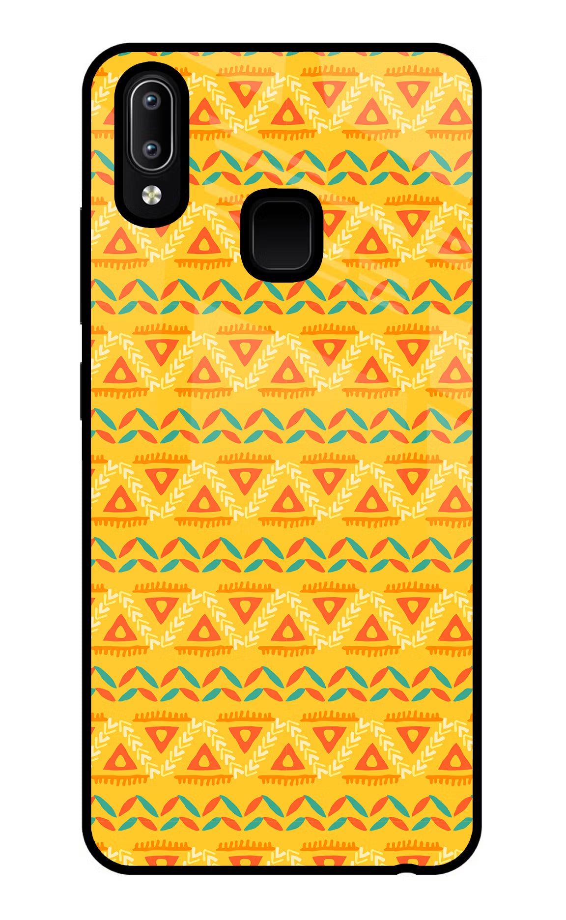 Tribal Pattern Vivo Y91/Y93/Y95 Glass Case Back Cover by Casekaro