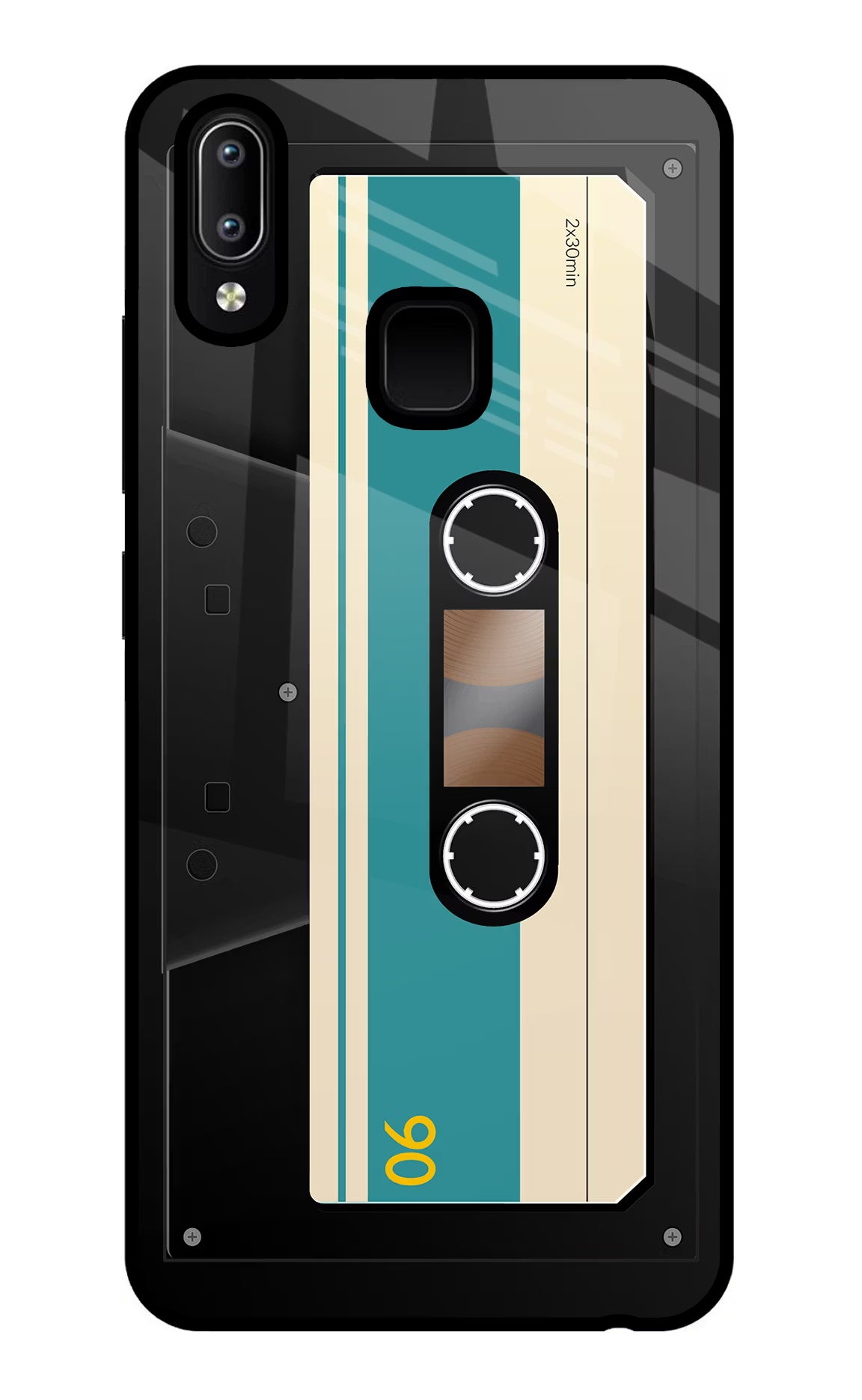 Cassette Vivo Y91/Y93/Y95 Glass Case Back Cover by Casekaro