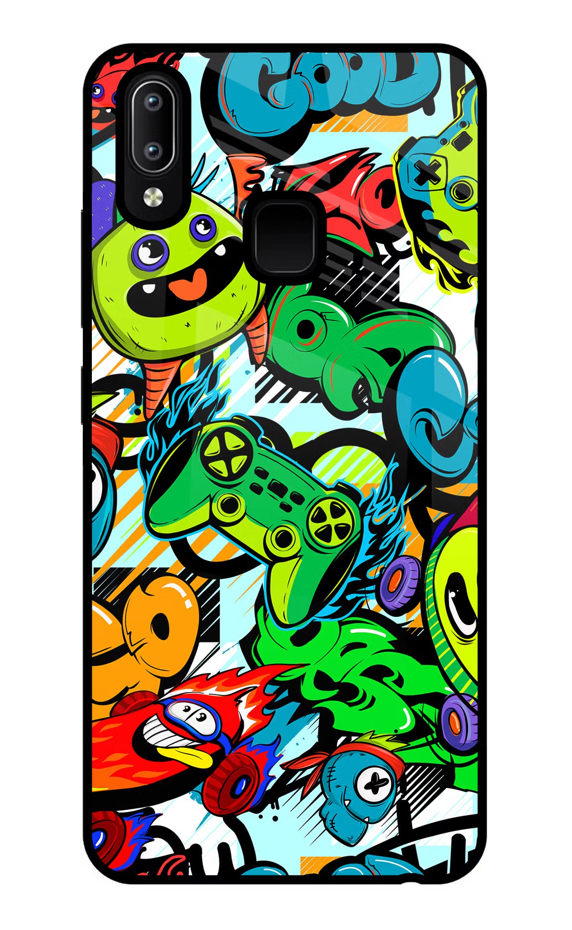 Game Doodle Vivo Y91/Y93/Y95 Glass Case Back Cover by Casekaro