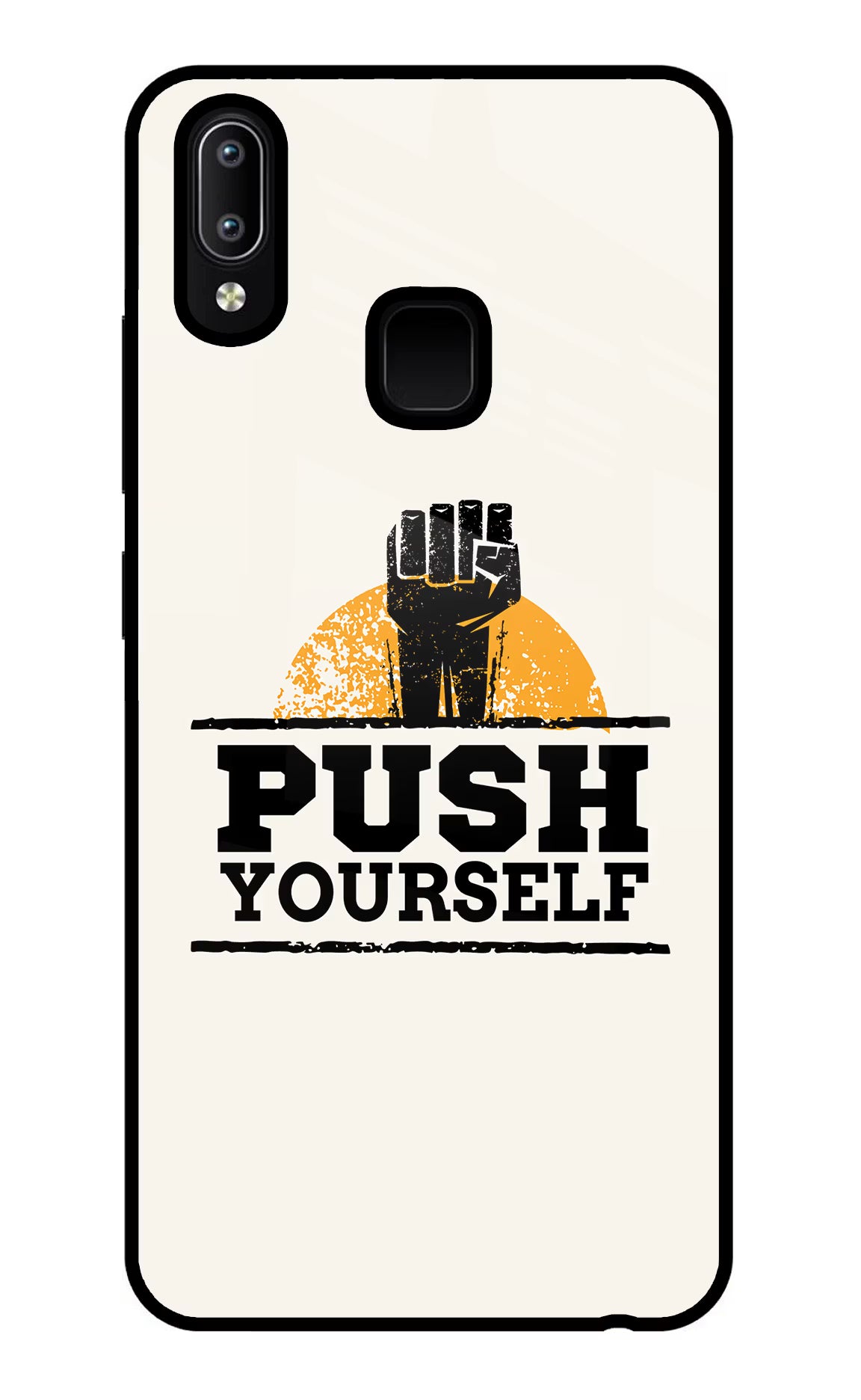 Push Yourself Vivo Y91/Y93/Y95 Glass Case Back Cover by Casekaro
