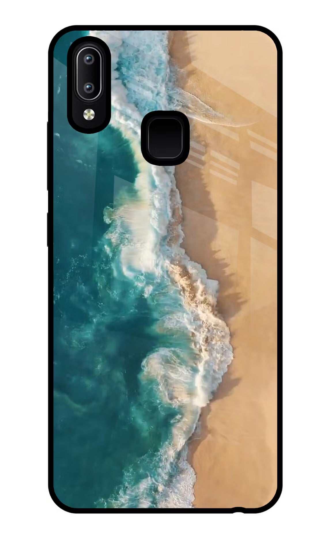 Ocean Beach Vivo Y91/Y93/Y95 Glass Case Back Cover by Casekaro