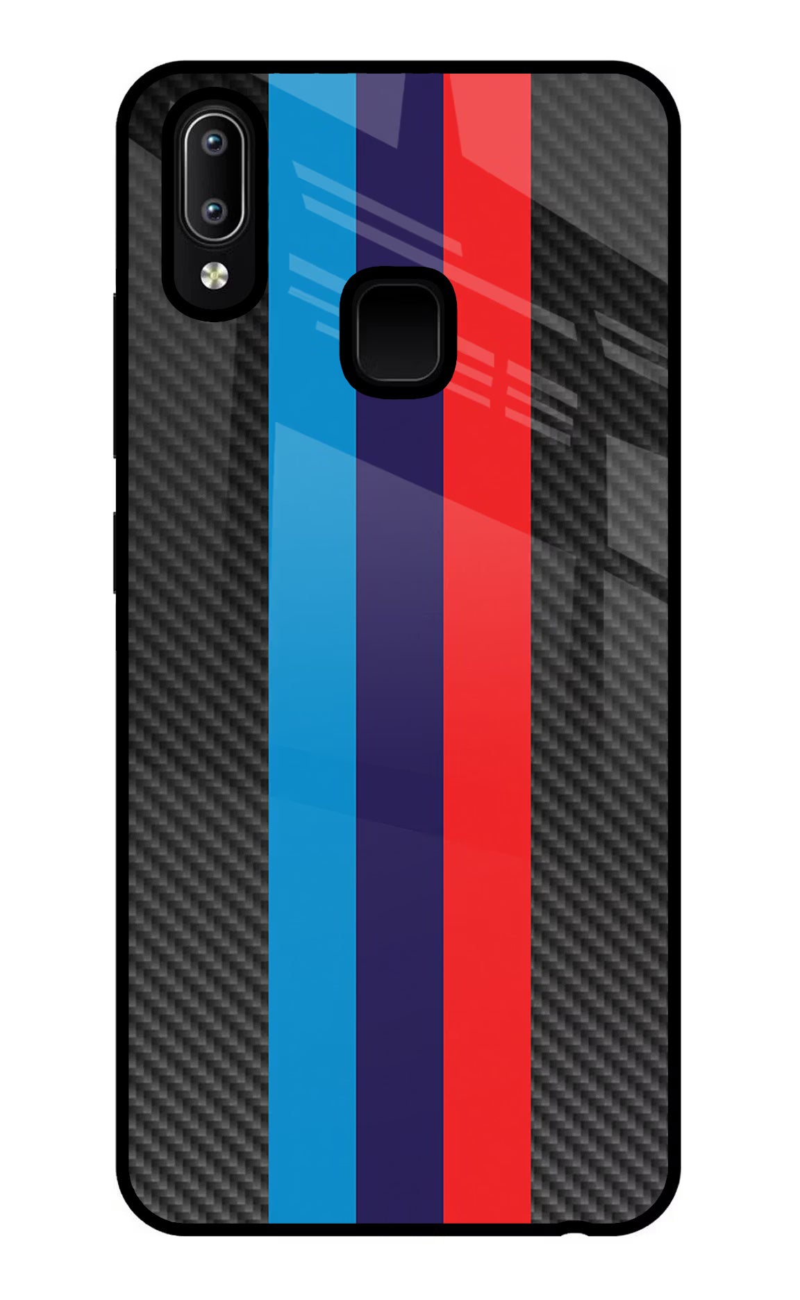 BMW Stripes Pattern Vivo Y91/Y93/Y95 Glass Case Back Cover by Casekaro