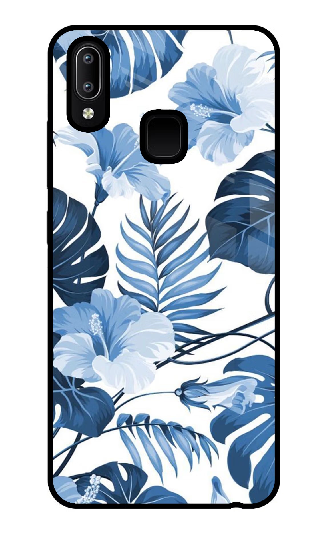 Fabric Art Vivo Y91/Y93/Y95 Glass Case Back Cover by Casekaro