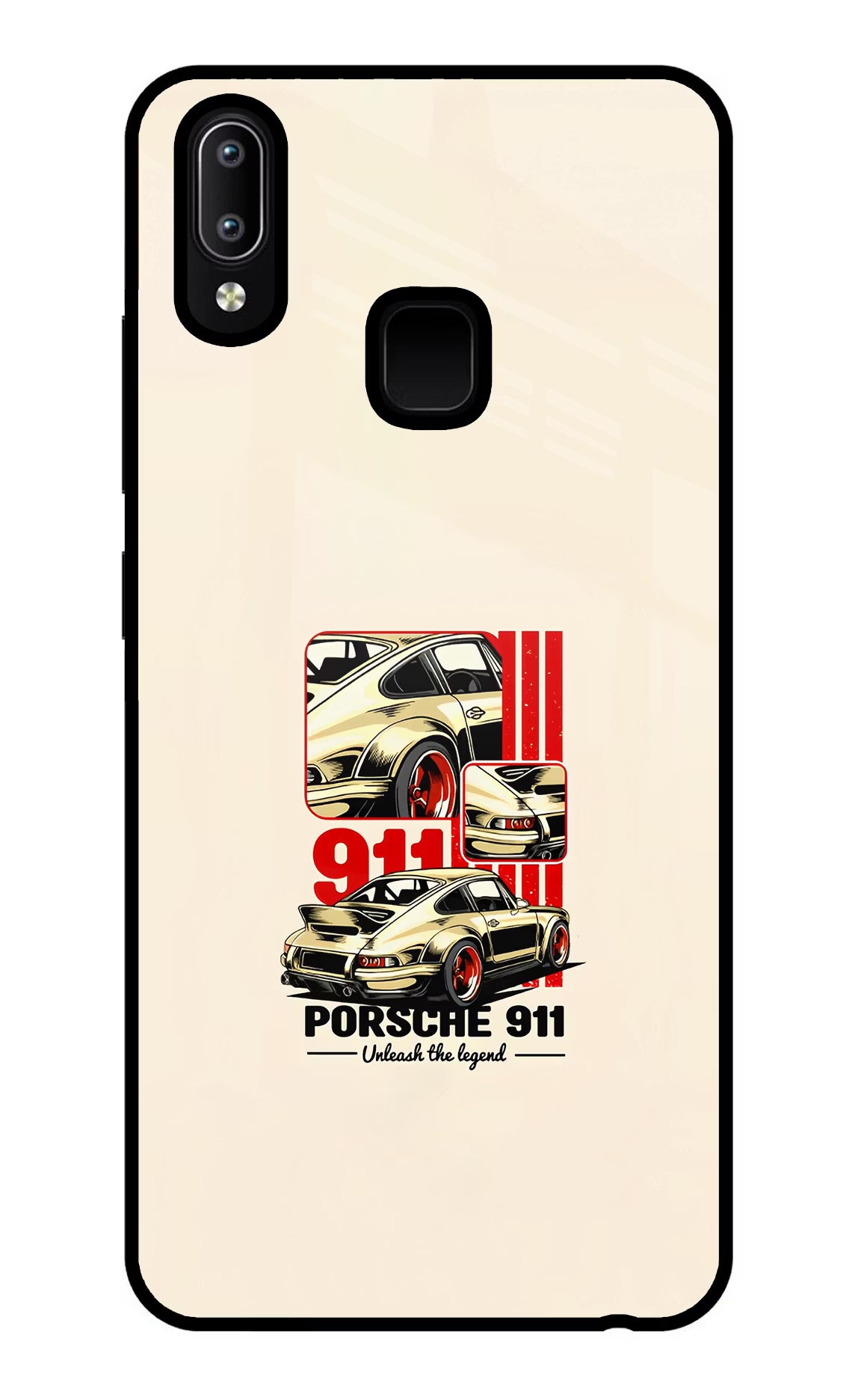 Classic Porsche 911 Vivo Y91/Y93/Y95 Glass Case Back Cover by Casekaro