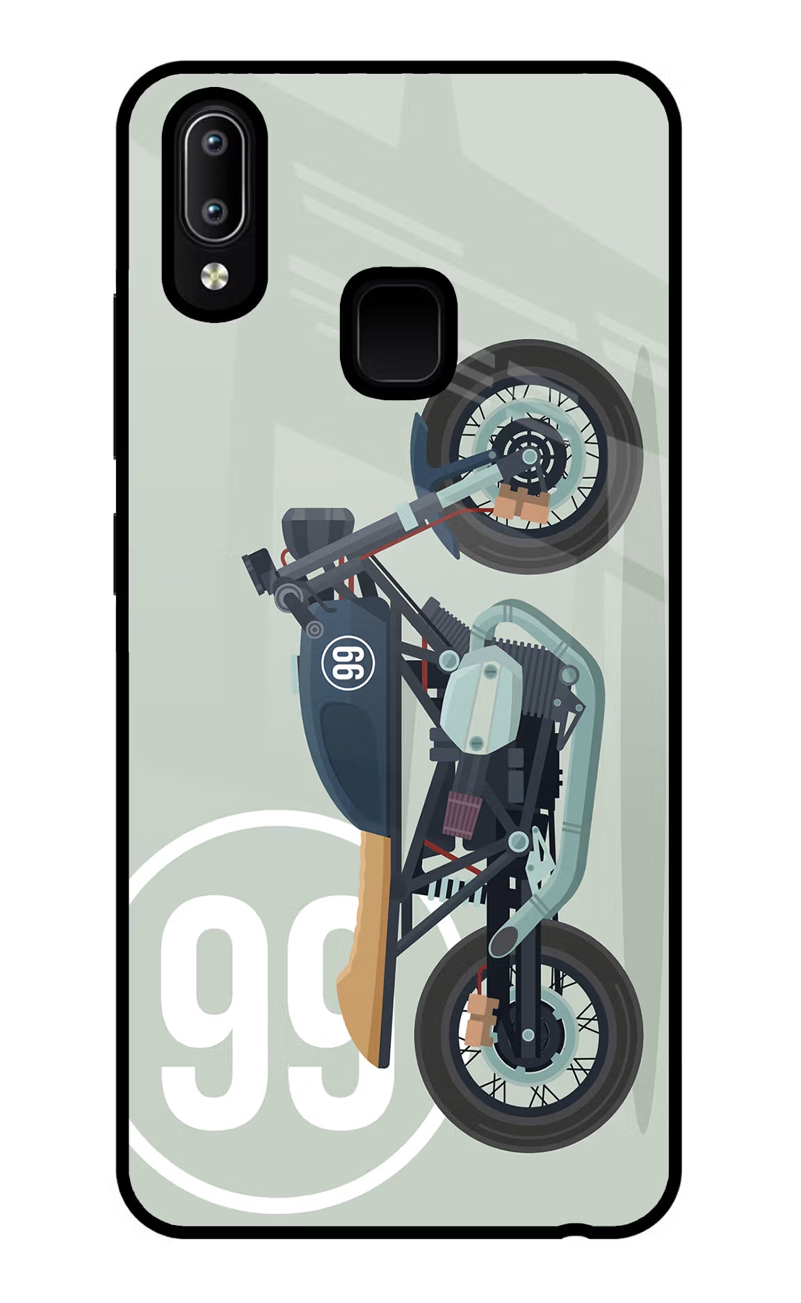Classic Cafe Racer 99 Vivo Y91/Y93/Y95 Glass Case Back Cover by Casekaro