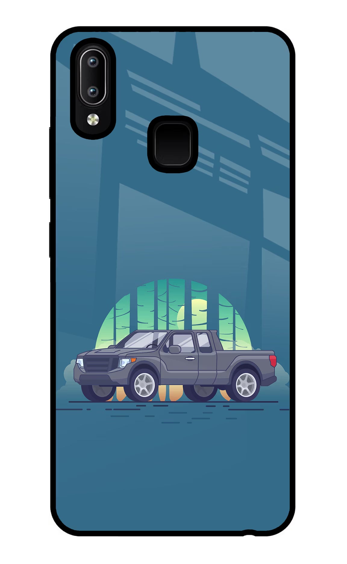 Retro Garage Vibe Vivo Y91/Y93/Y95 Glass Case Back Cover by Casekaro