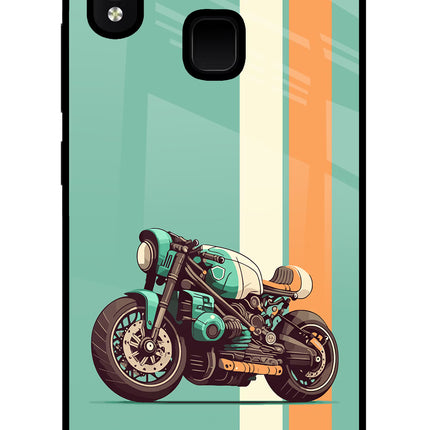 Striped Moto Drift Vivo Y91/Y93/Y95 Glass Case