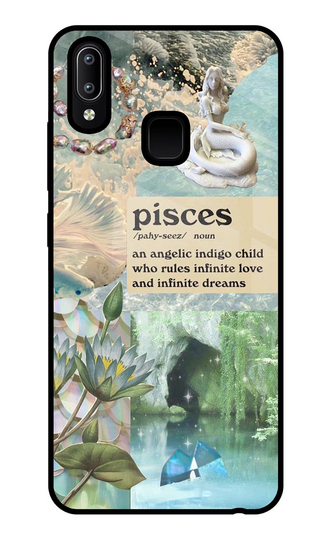 Pisces Zodiac Vivo Y91/Y93/Y95 Glass Case Back Cover by Casekaro