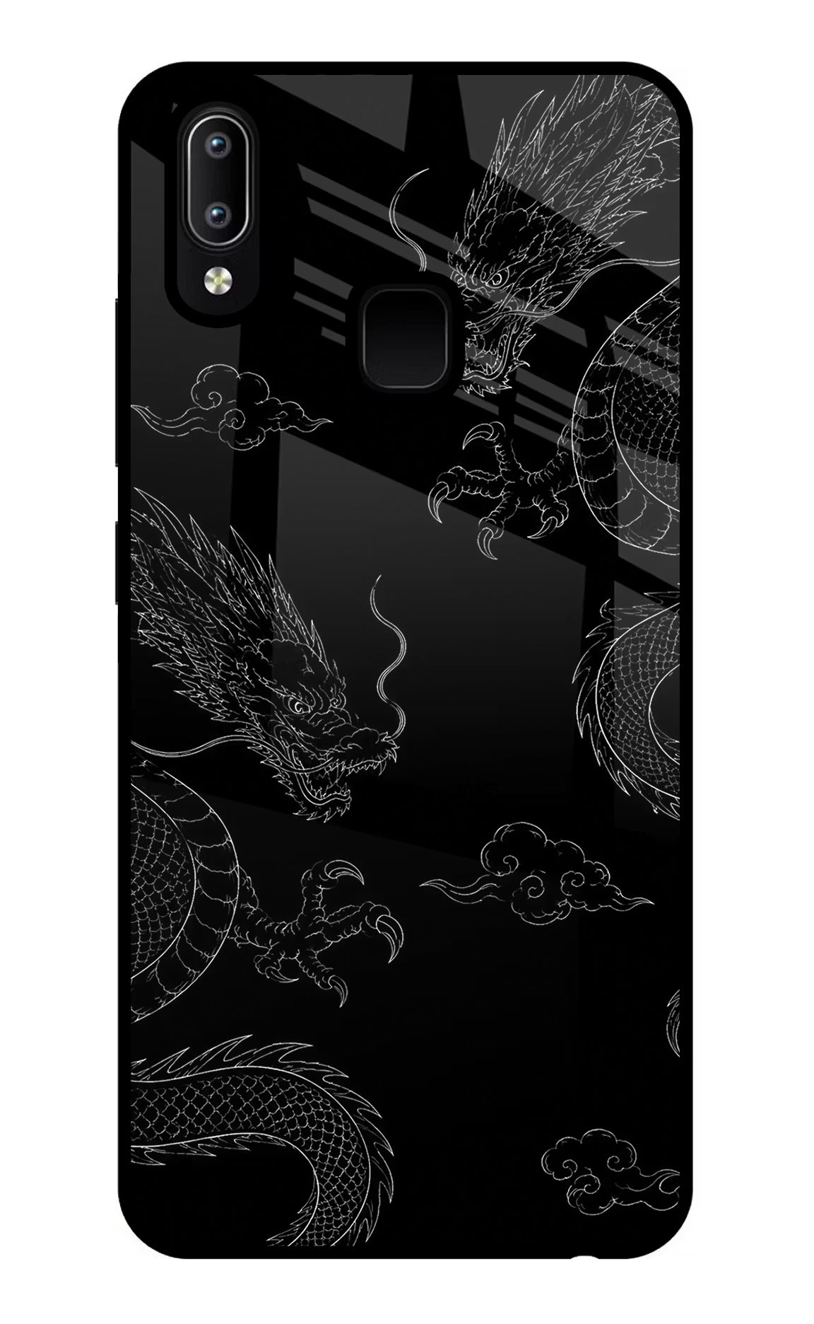 Twin Dragons Vivo Y91/Y93/Y95 Glass Case Back Cover by Casekaro